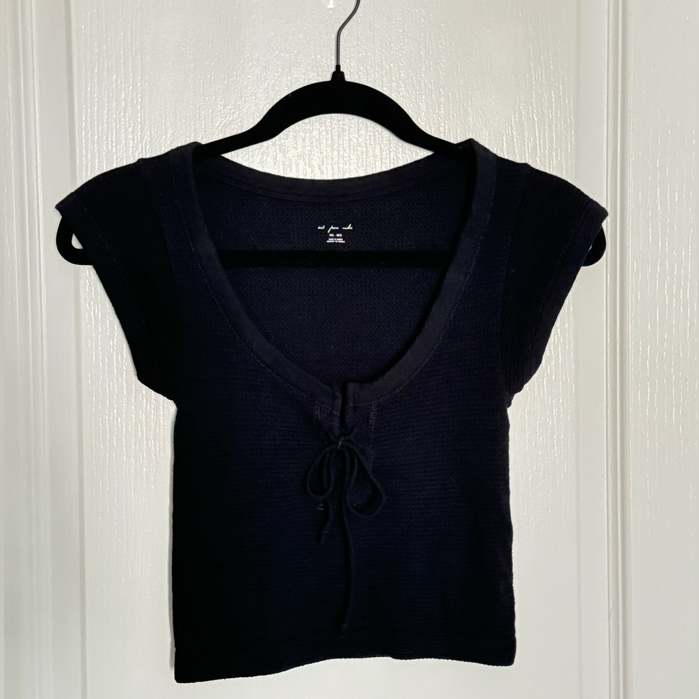Black Lace-up Urban Outfitters Shirt (medium)